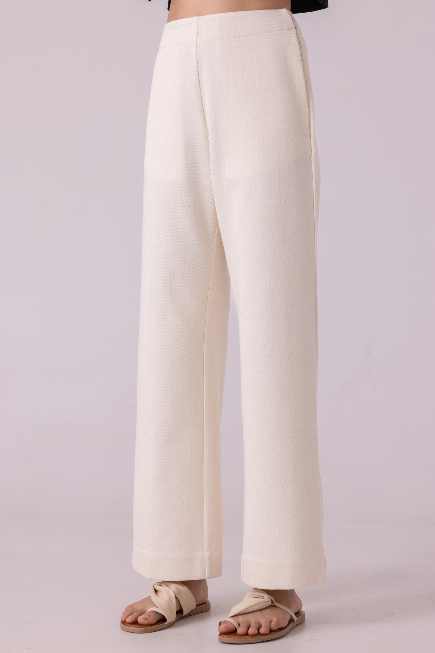Smith Off White Handwoven Denim Pants