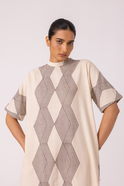 Ehan Hand Printed Midi Dress
