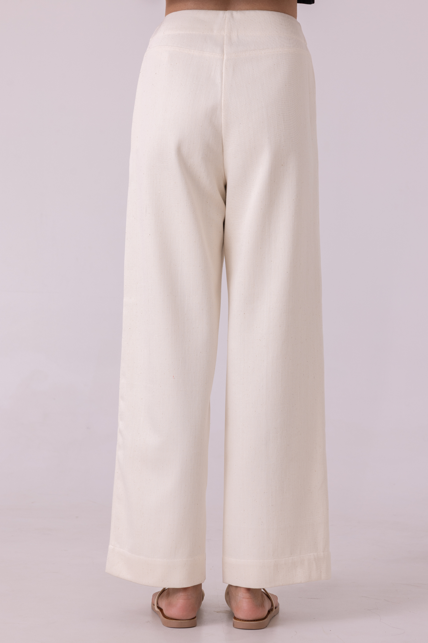 Smith Off White Handwoven Denim Pants