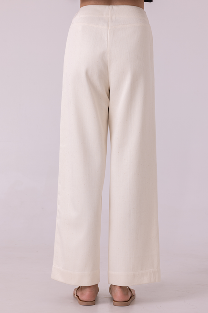 Smith Off White Handwoven Denim Pants