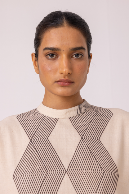 Ehan Hand Printed Midi Dress