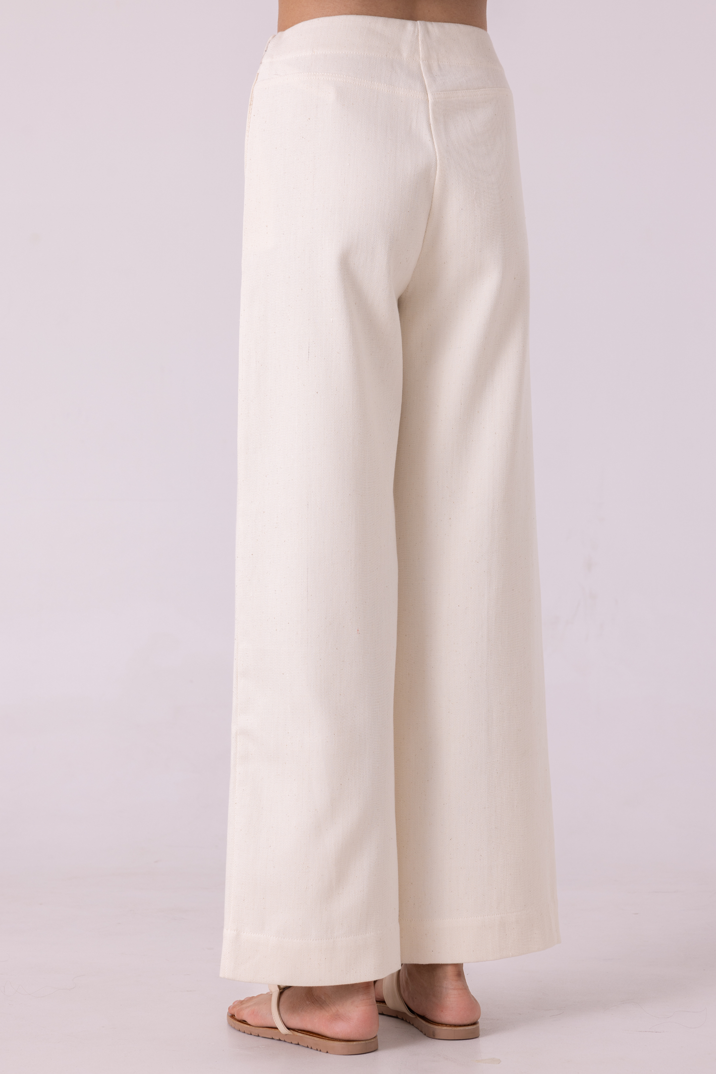 Smith Off White Handwoven Denim Pants