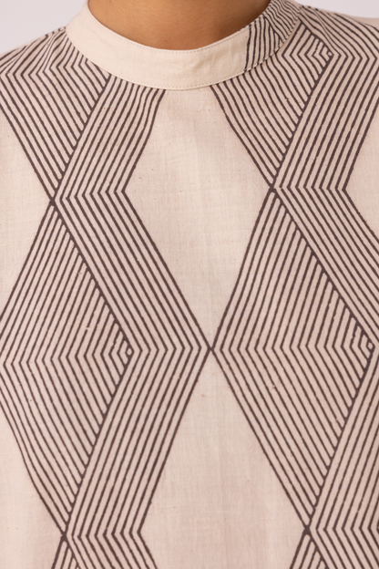 Ehan Hand Printed Midi Dress