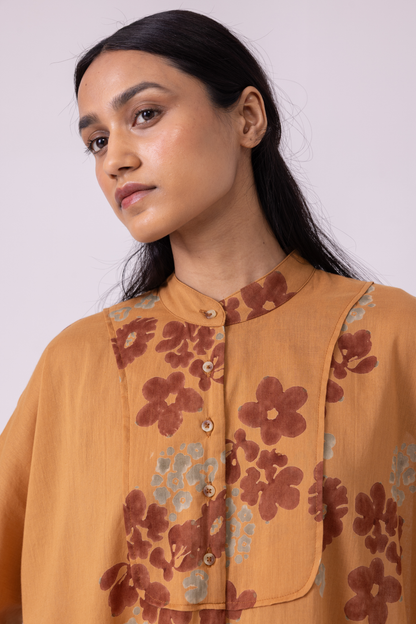 Taro Floral Hand Printed Top