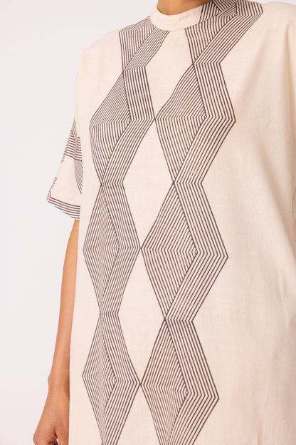 Ehan Hand Printed Midi Dress