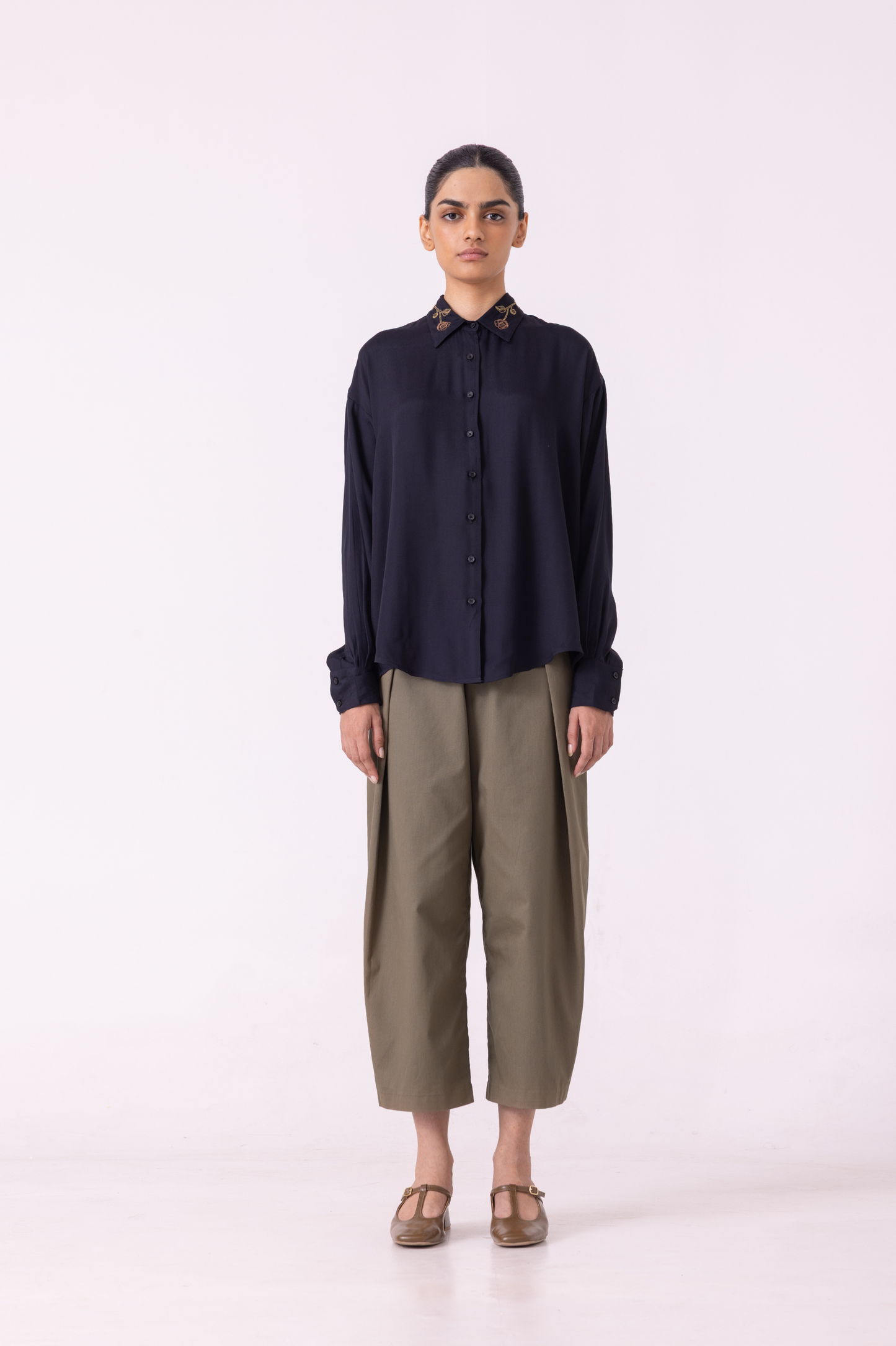 Norris Black Embroidered Shirt