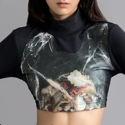 Garbage Second Skin Crop Top 2.0 - Black