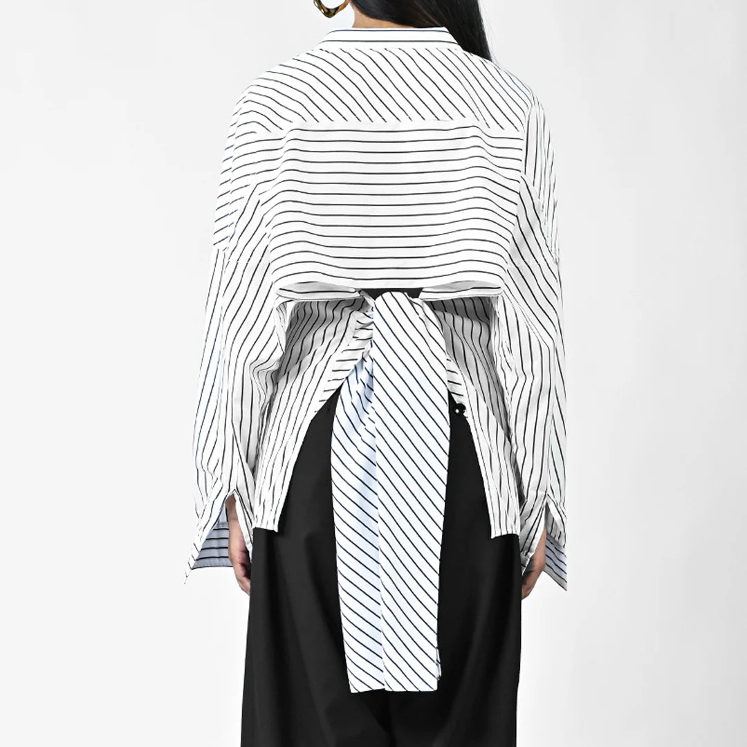 Three Way Pinstriped Shirt - Black and White