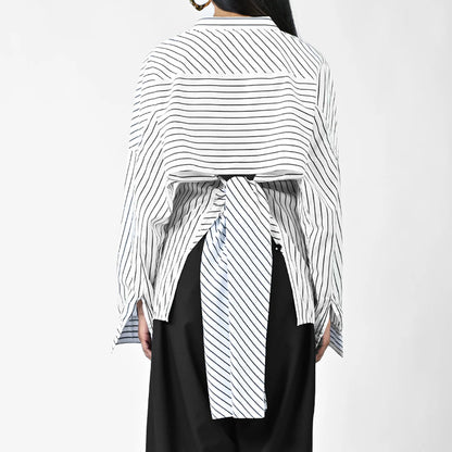Three Way Pinstriped Shirt - Black and White