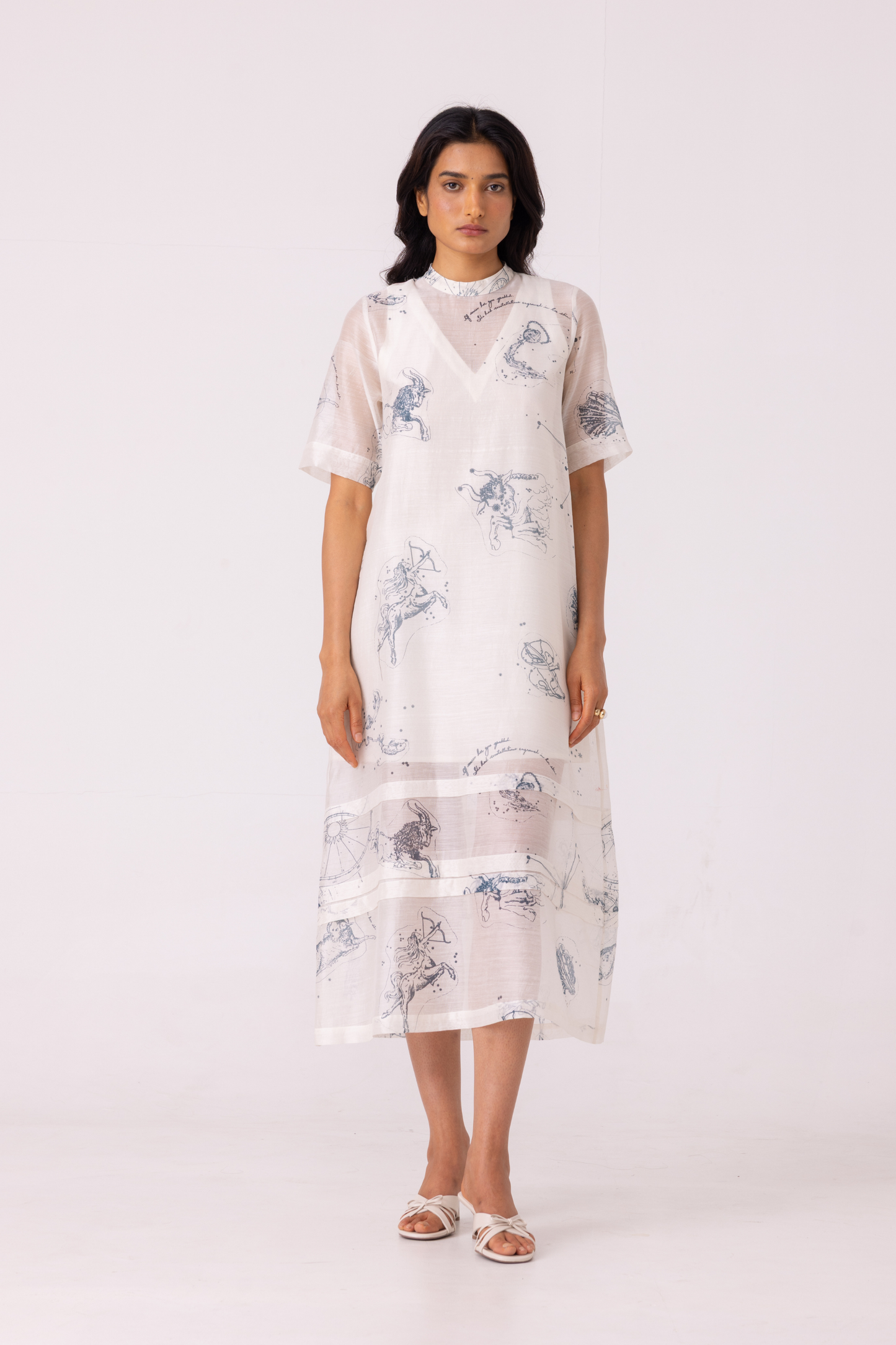 Larisa Zodiac Print Handwoven Dress