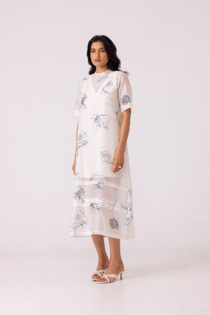 Larisa Zodiac Print Handwoven Dress