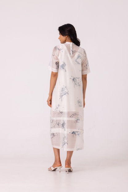 Larisa Zodiac Print Handwoven Dress