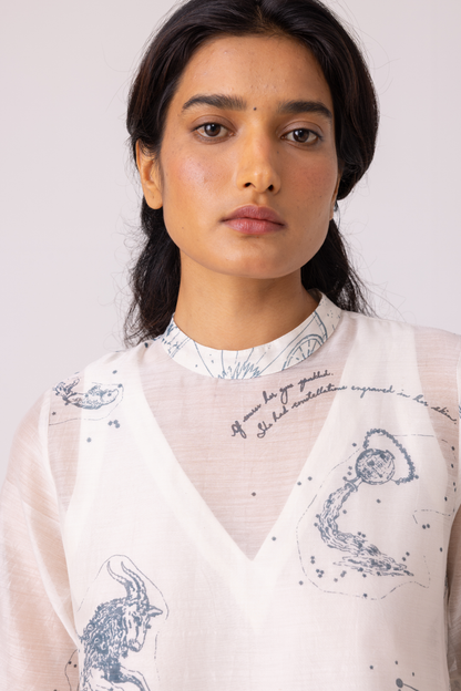 Larisa Zodiac Print Handwoven Dress