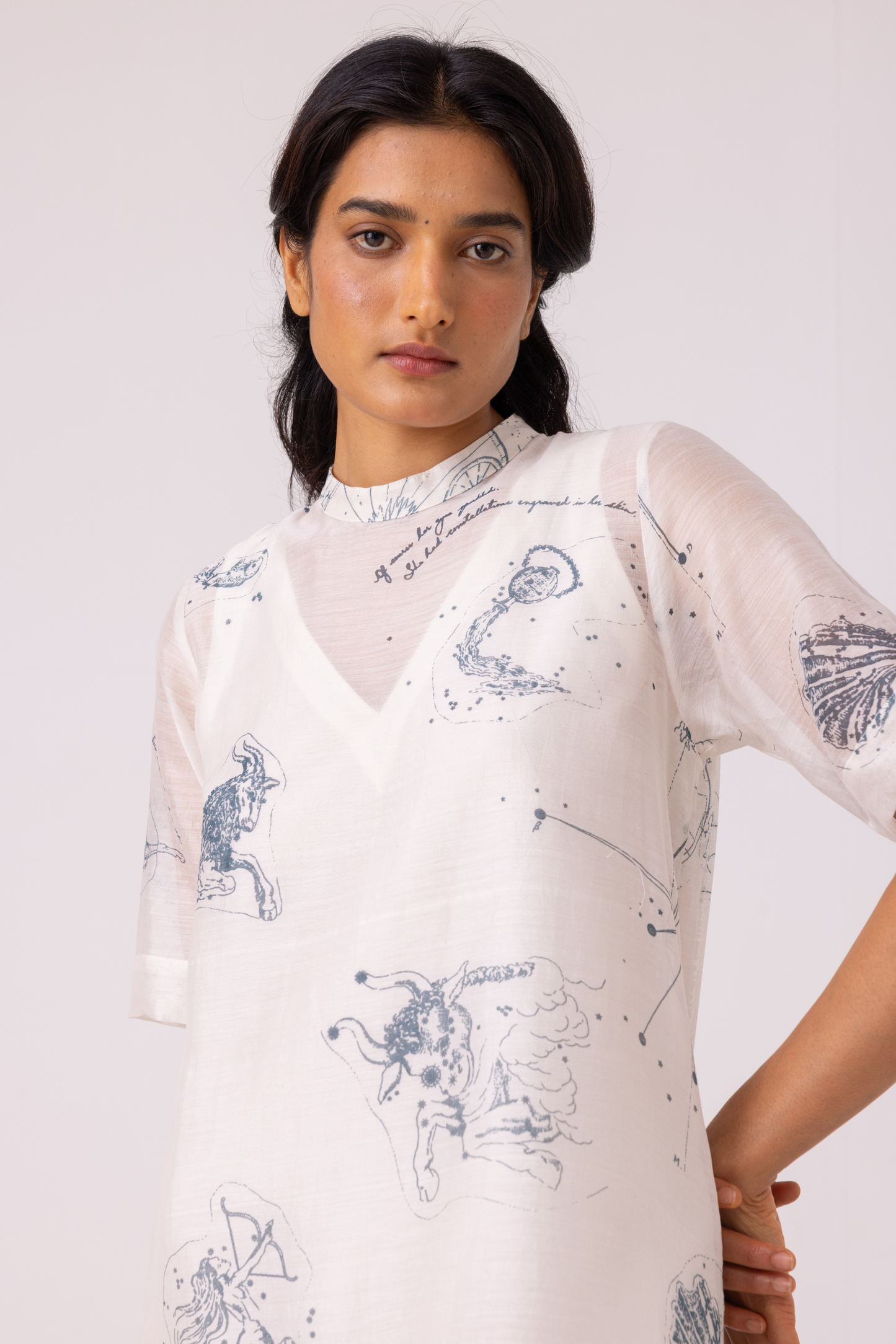 Larisa Zodiac Print Handwoven Dress