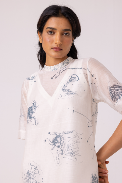 Larisa Zodiac Print Handwoven Dress