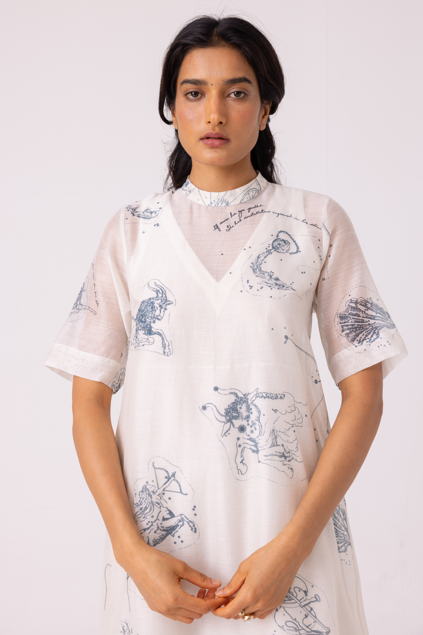 Larisa Zodiac Print Handwoven Dress