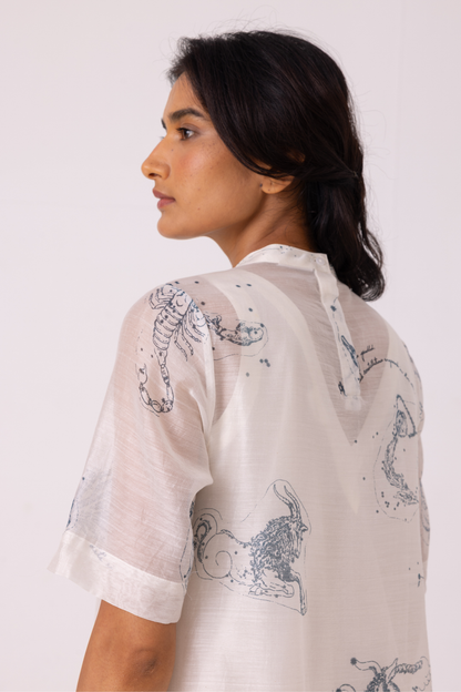 Larisa Zodiac Print Handwoven Dress