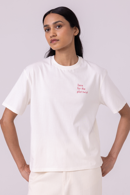 Drew Off  White Organic Cotton TShirt