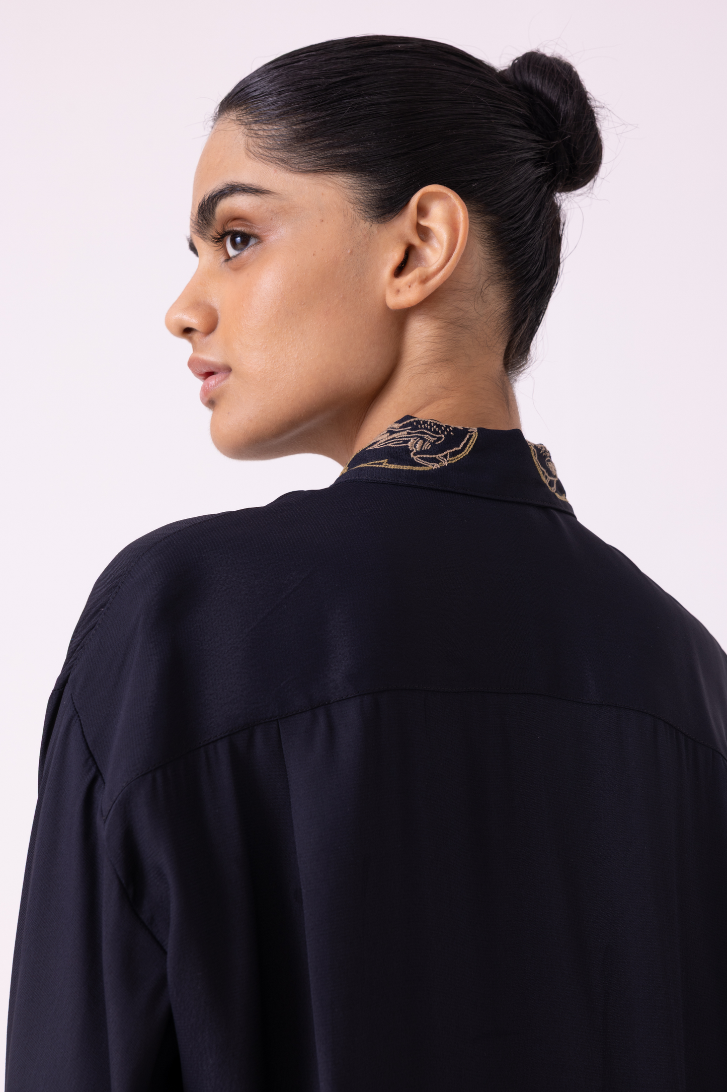 Norris Black Embroidered Shirt