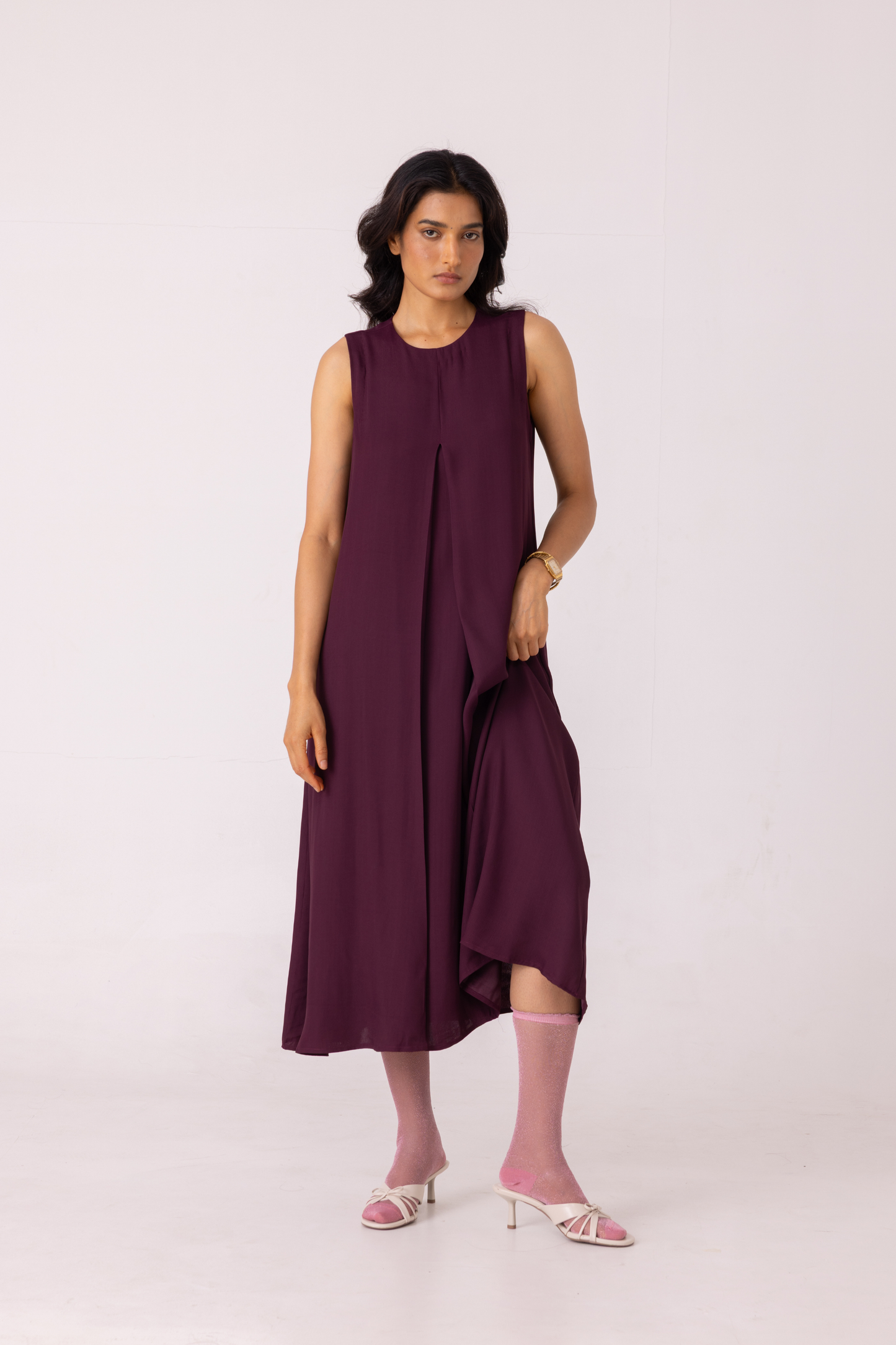 Brooke Wine Midi Dress