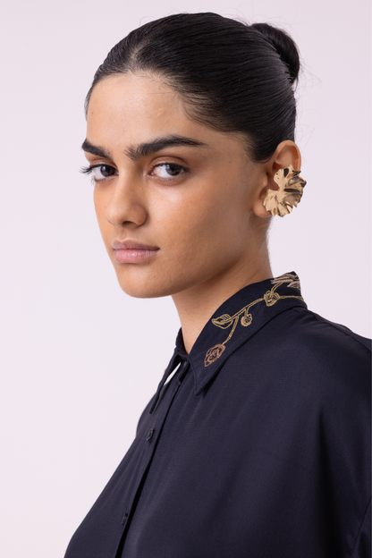 Norris Black Embroidered Shirt