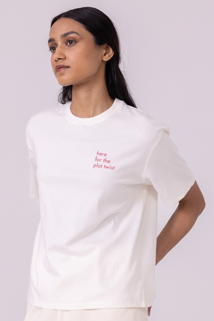 Drew Off  White Organic Cotton TShirt