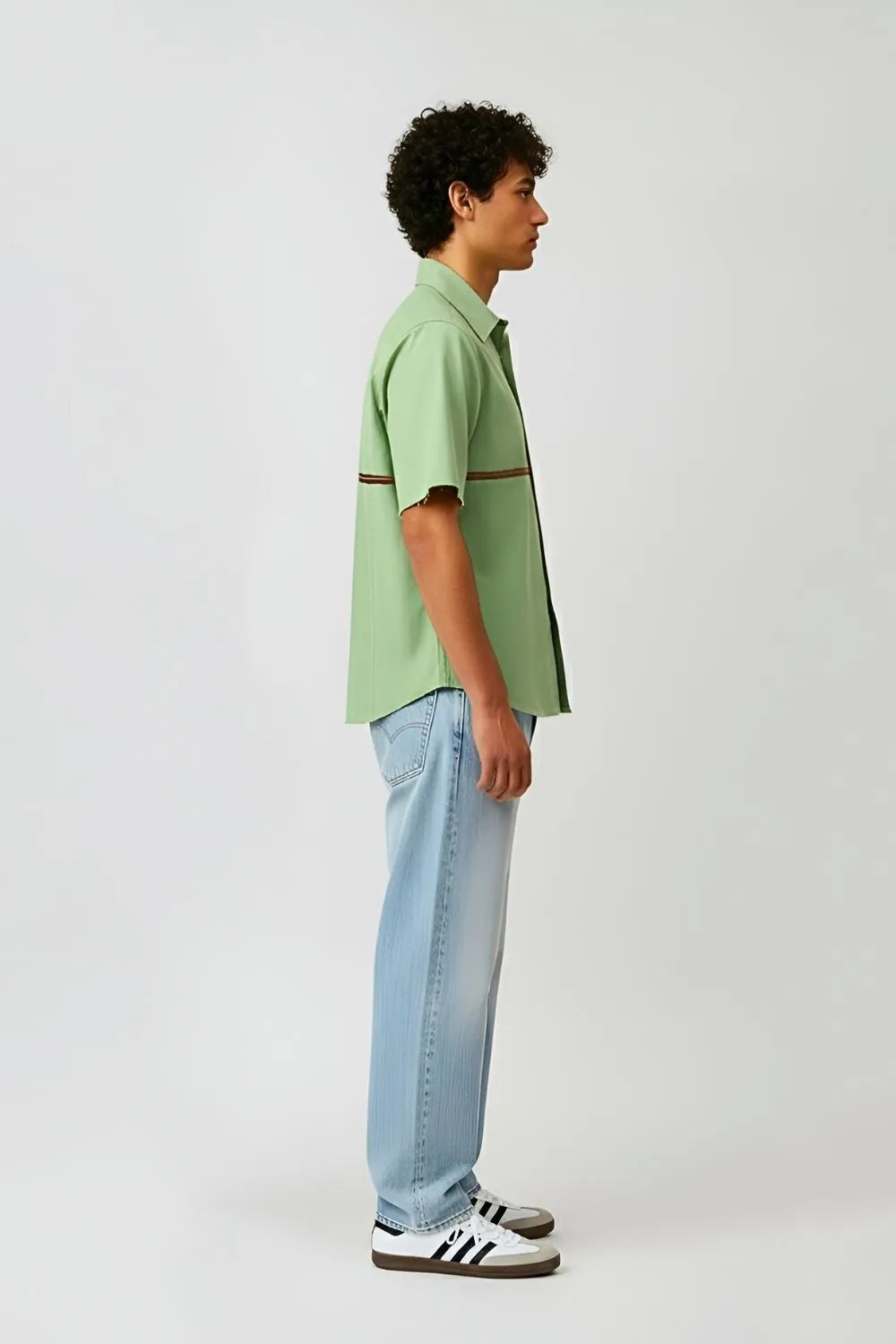 Asparagus Green-Tuscan Red Stripe Shirt