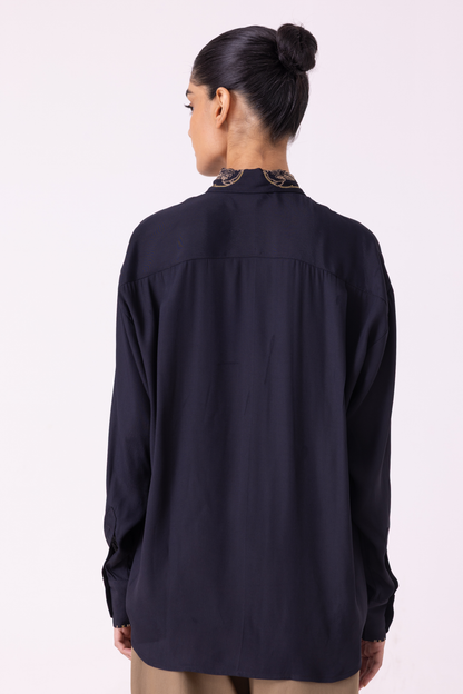 Norris Black Embroidered Shirt