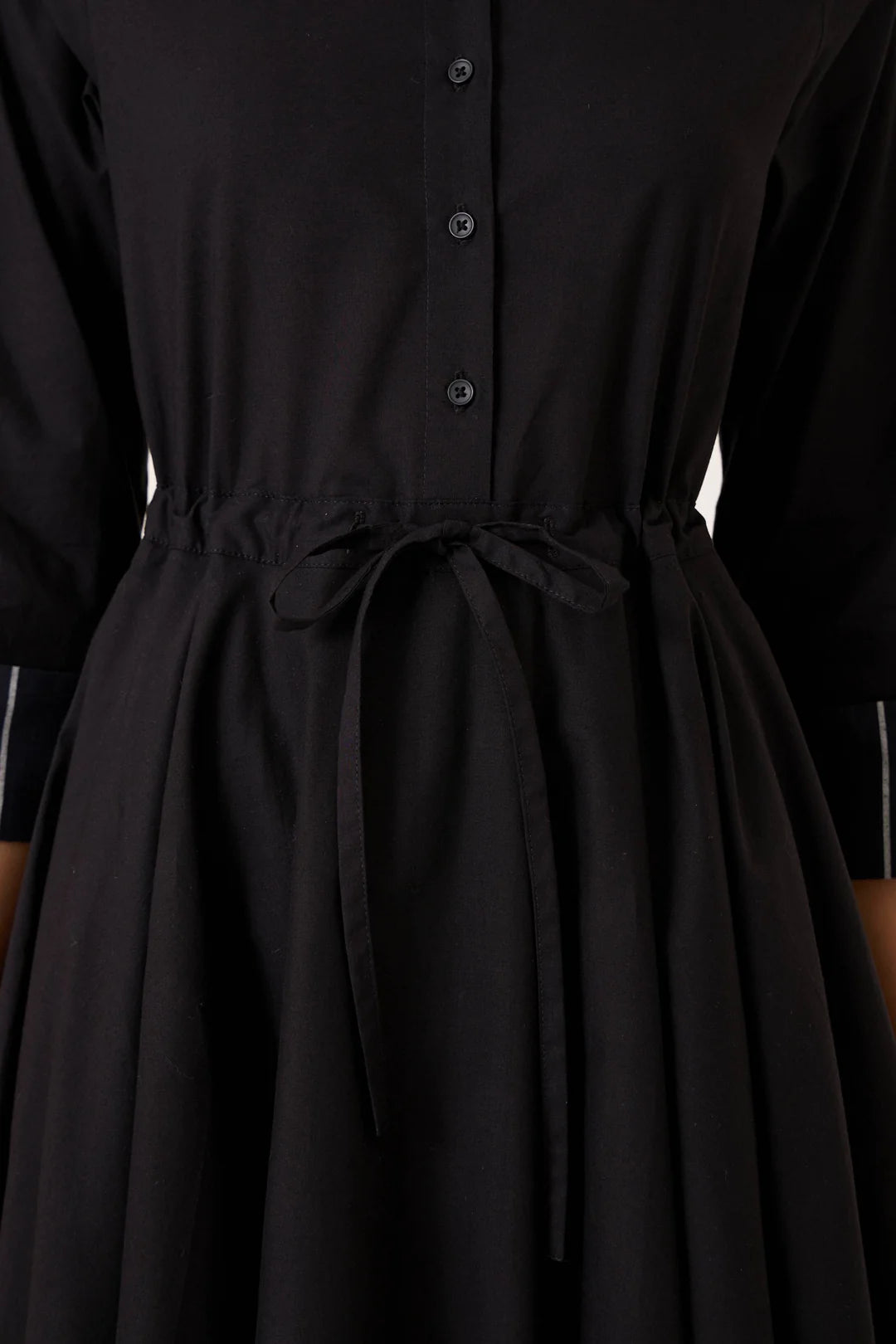 Hulas Black Handwoven Layered Dress