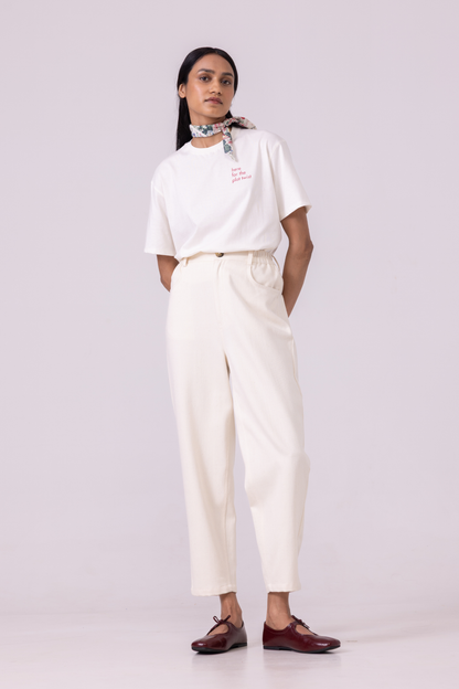 Drew Off  White Organic Cotton TShirt