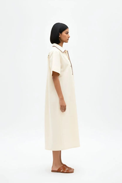 Ivory-Tuscan Red Shirt Dress