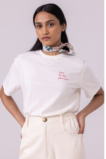 Drew Off  White Organic Cotton TShirt