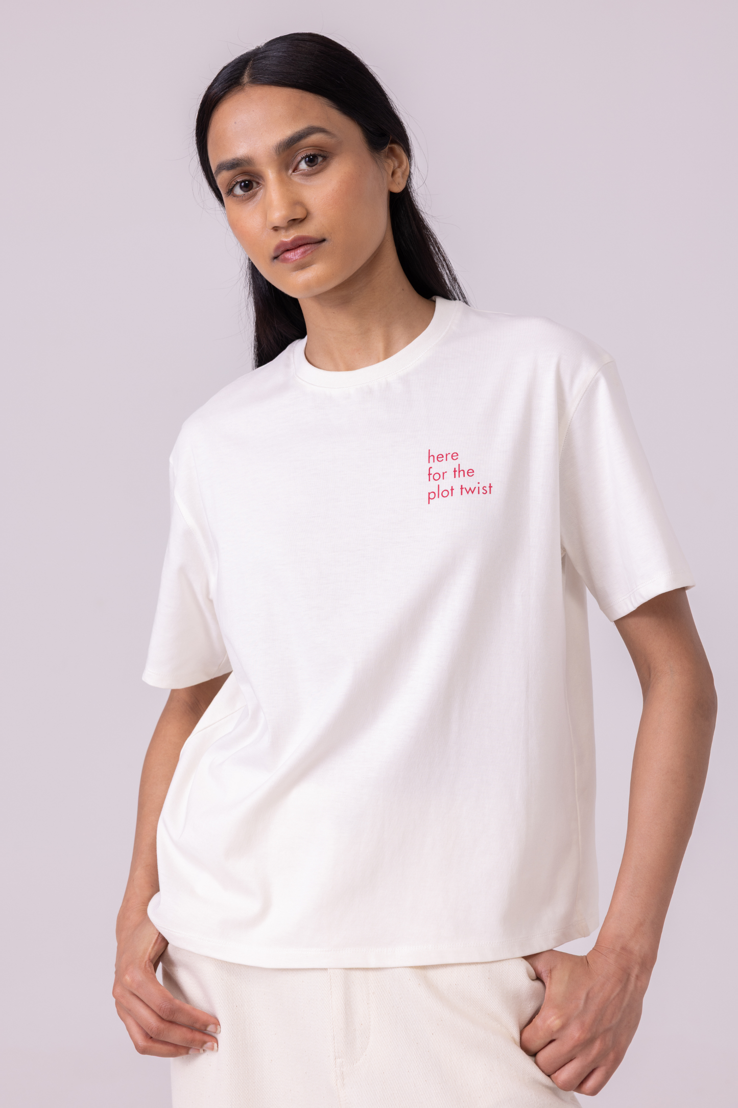 Drew Off  White Organic Cotton TShirt