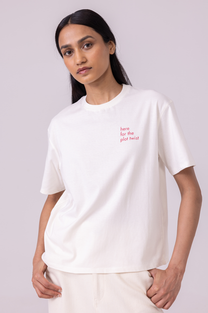 Drew Off  White Organic Cotton TShirt