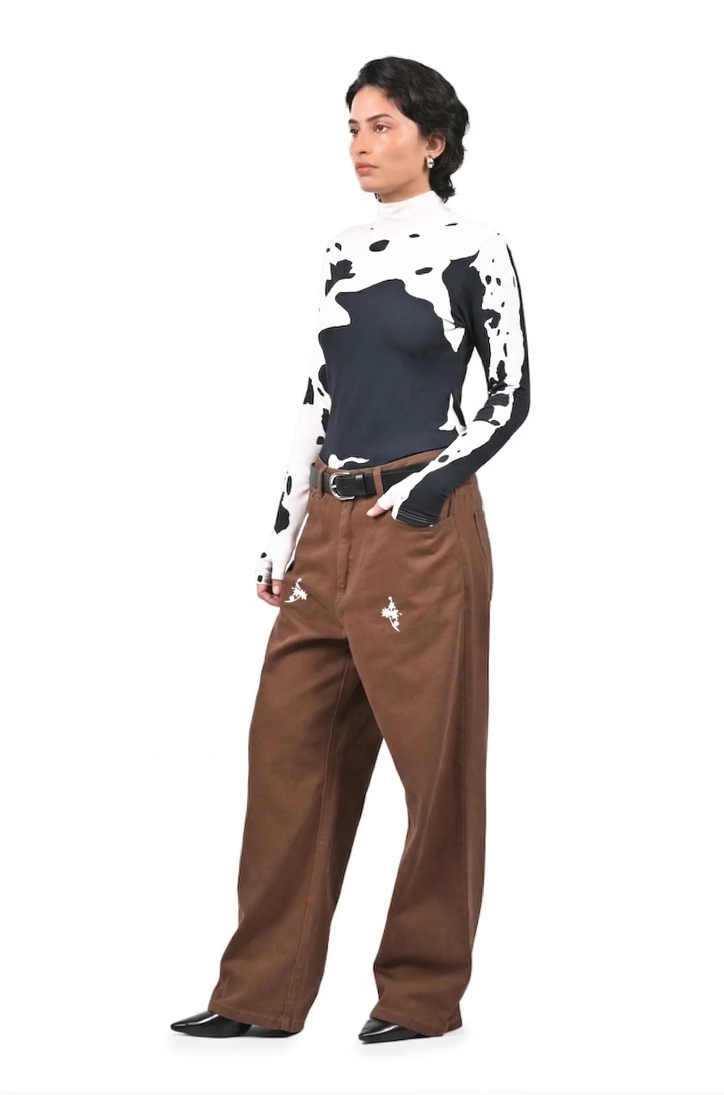 Sculpted Gloved HUEMN Flesh Top - Black