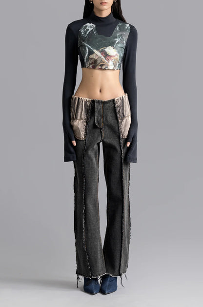 Garbage Second Skin Crop Top 2.0 - Black
