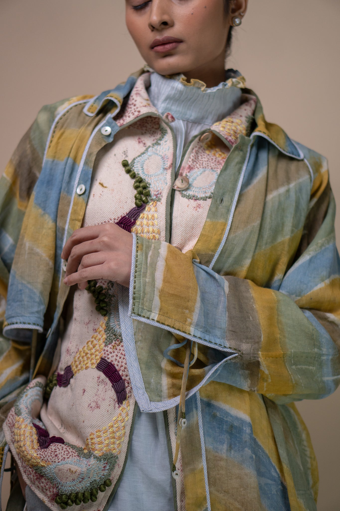 Meadows Unisex Handpainted Trench