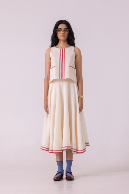 Tris Off White Handwoven Top