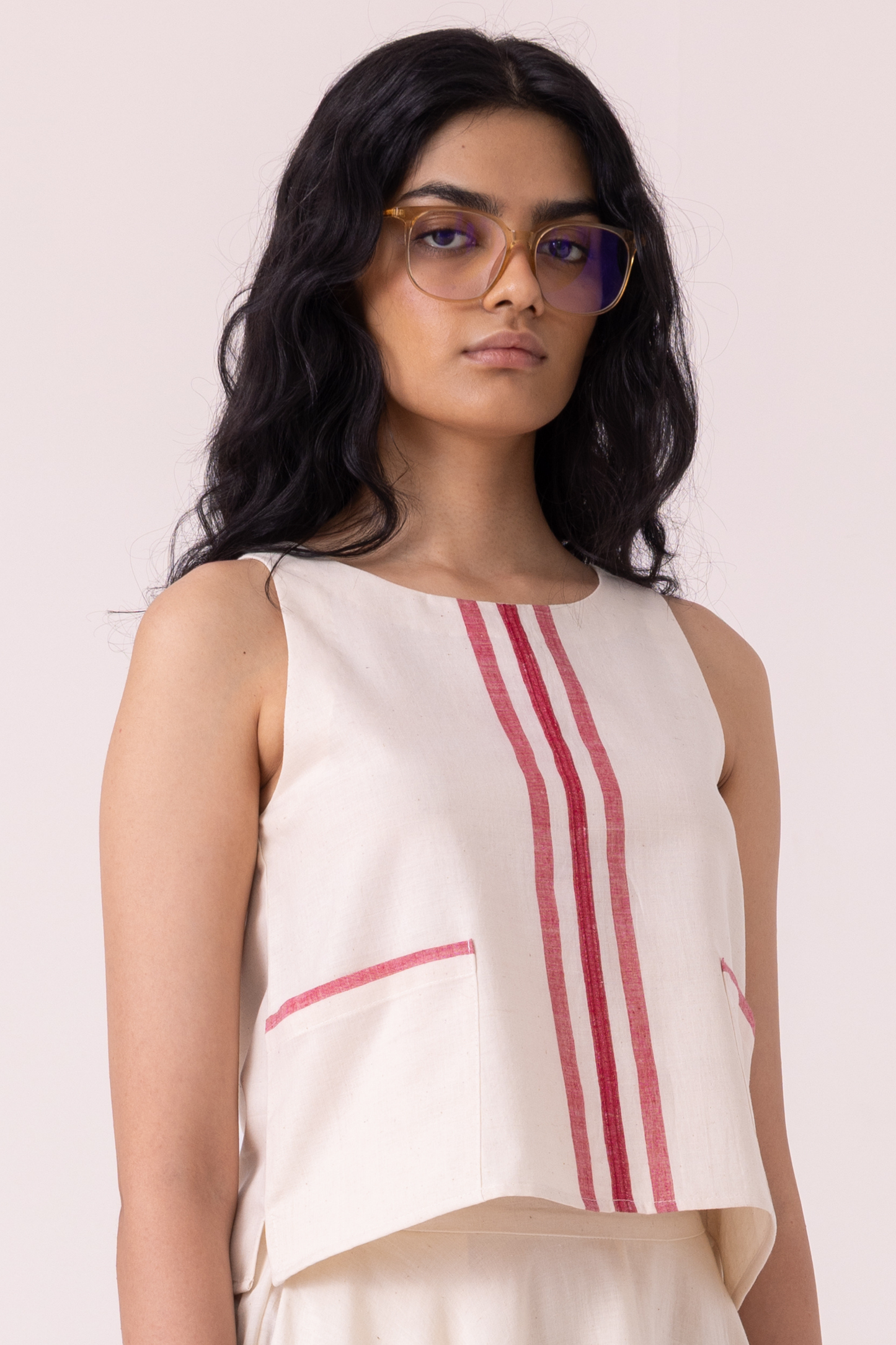 Tris Off White Handwoven Top