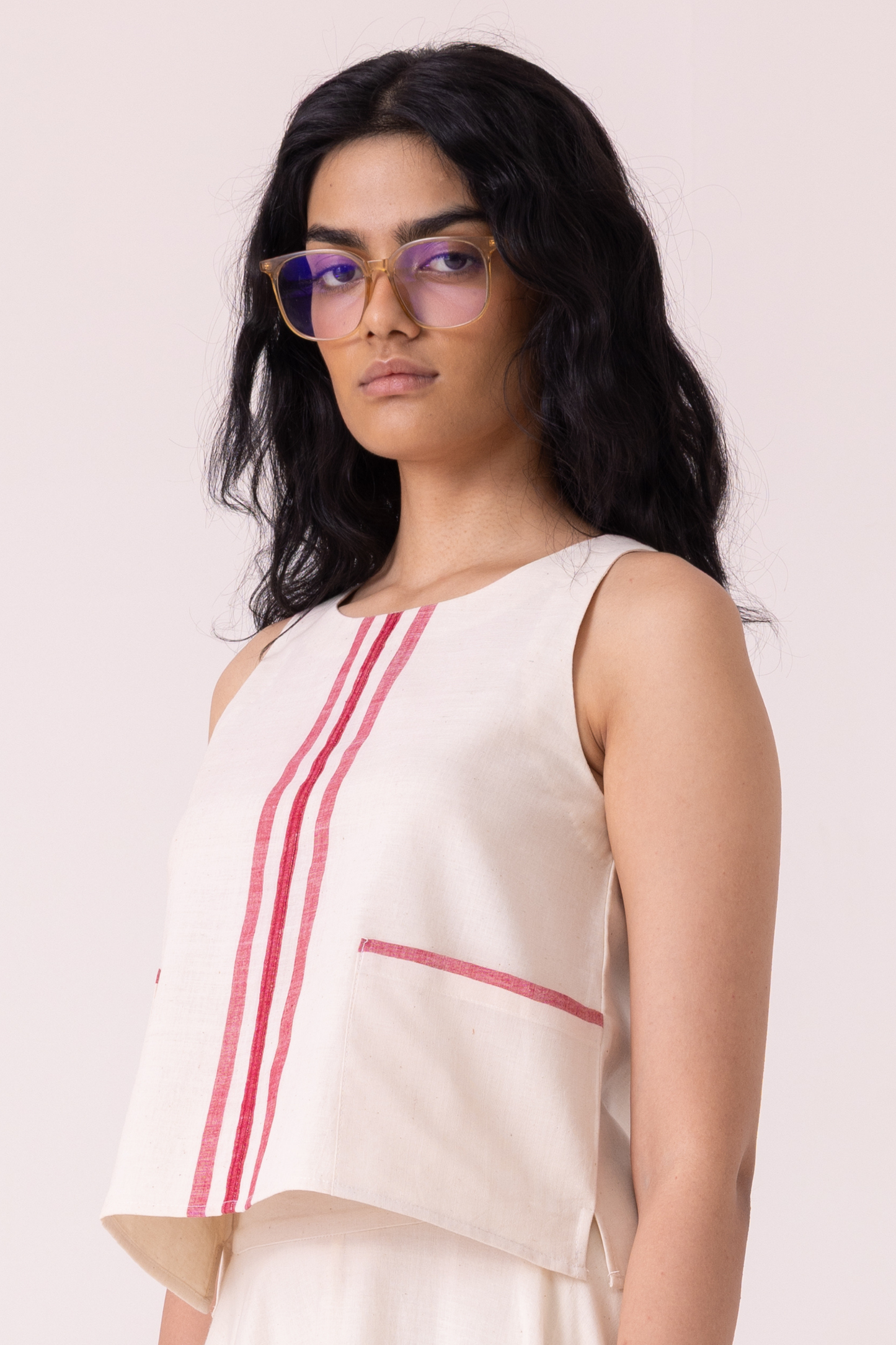 Tris Off White Handwoven Top