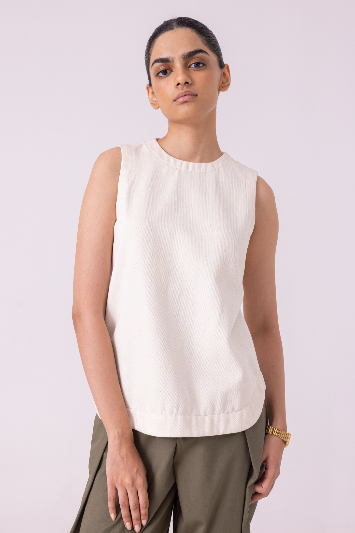 Dorothy Off White Handwoven Denim Top