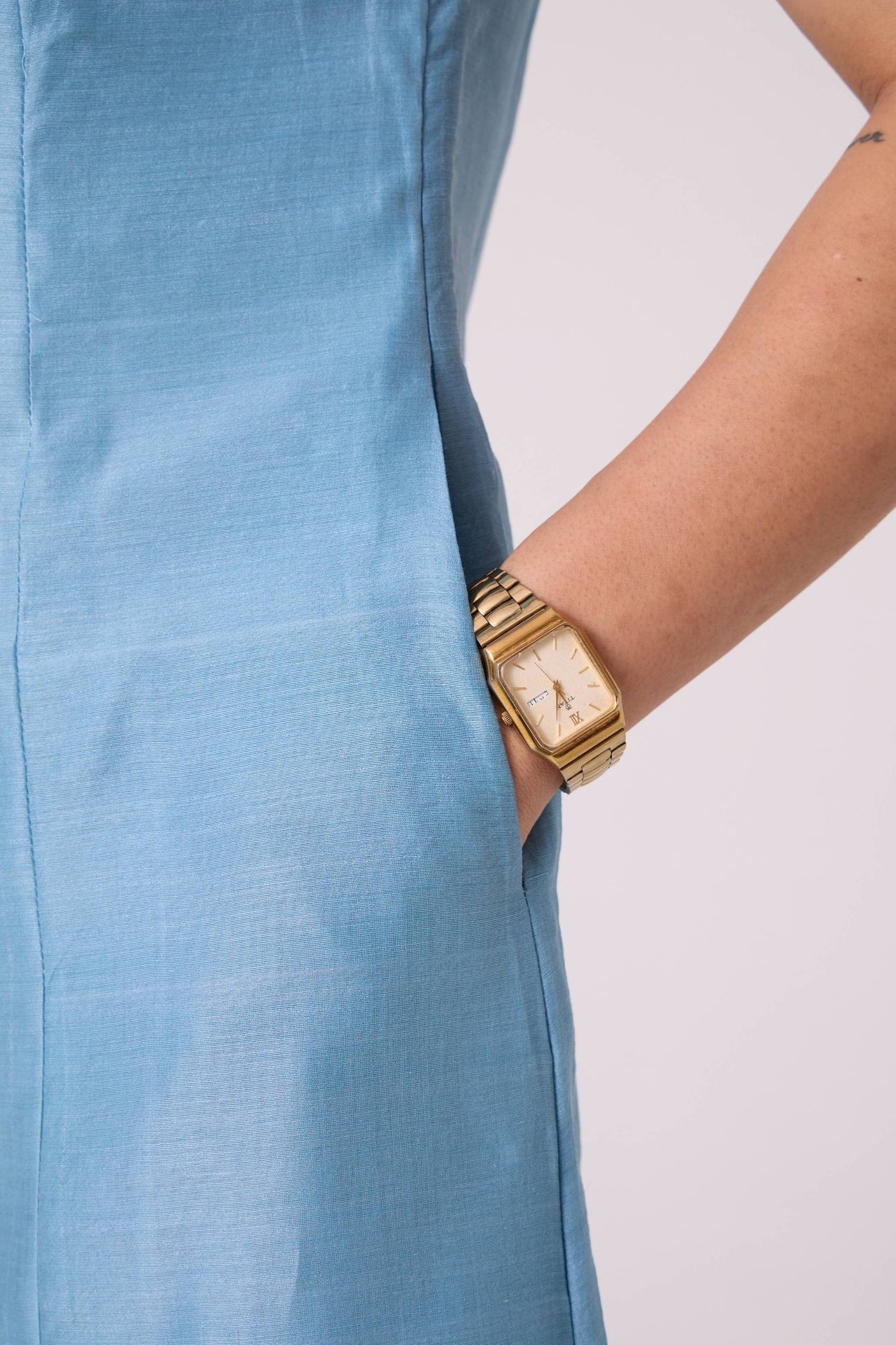 Milena Blue Handwoven Panelled Dress