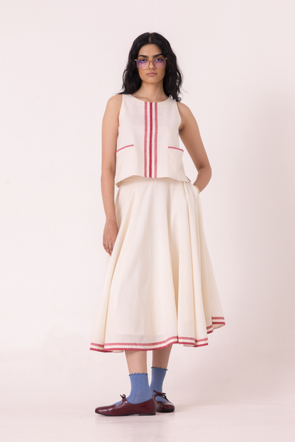 Tris Off White Handwoven Top