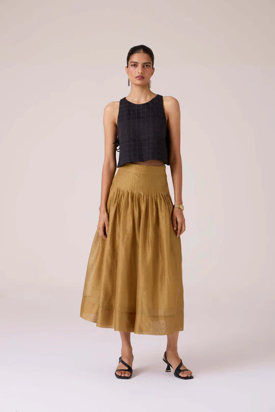 Tereza Yellow Handwoven Wrap Skirt