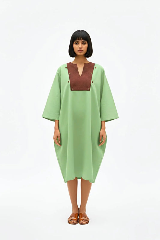Asparagus Green-Tuscan Red Midi Dress