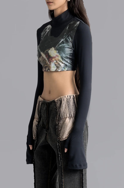 Garbage Second Skin Crop Top 2.0 - Black