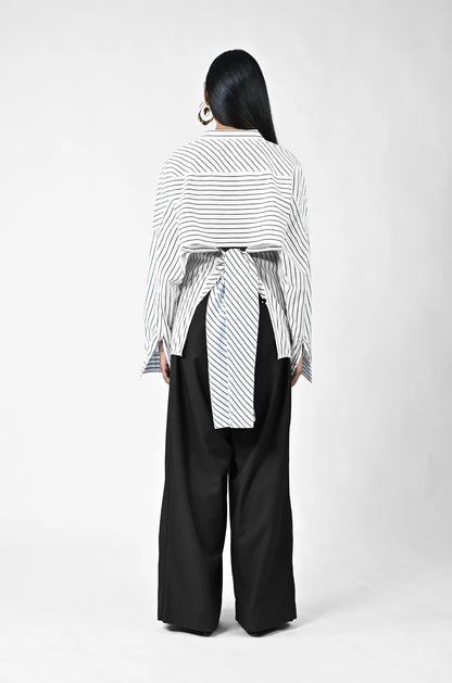 Three Way Pinstriped Shirt - Black and White