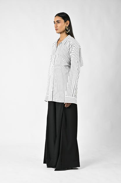 Three way pinstriped shirt