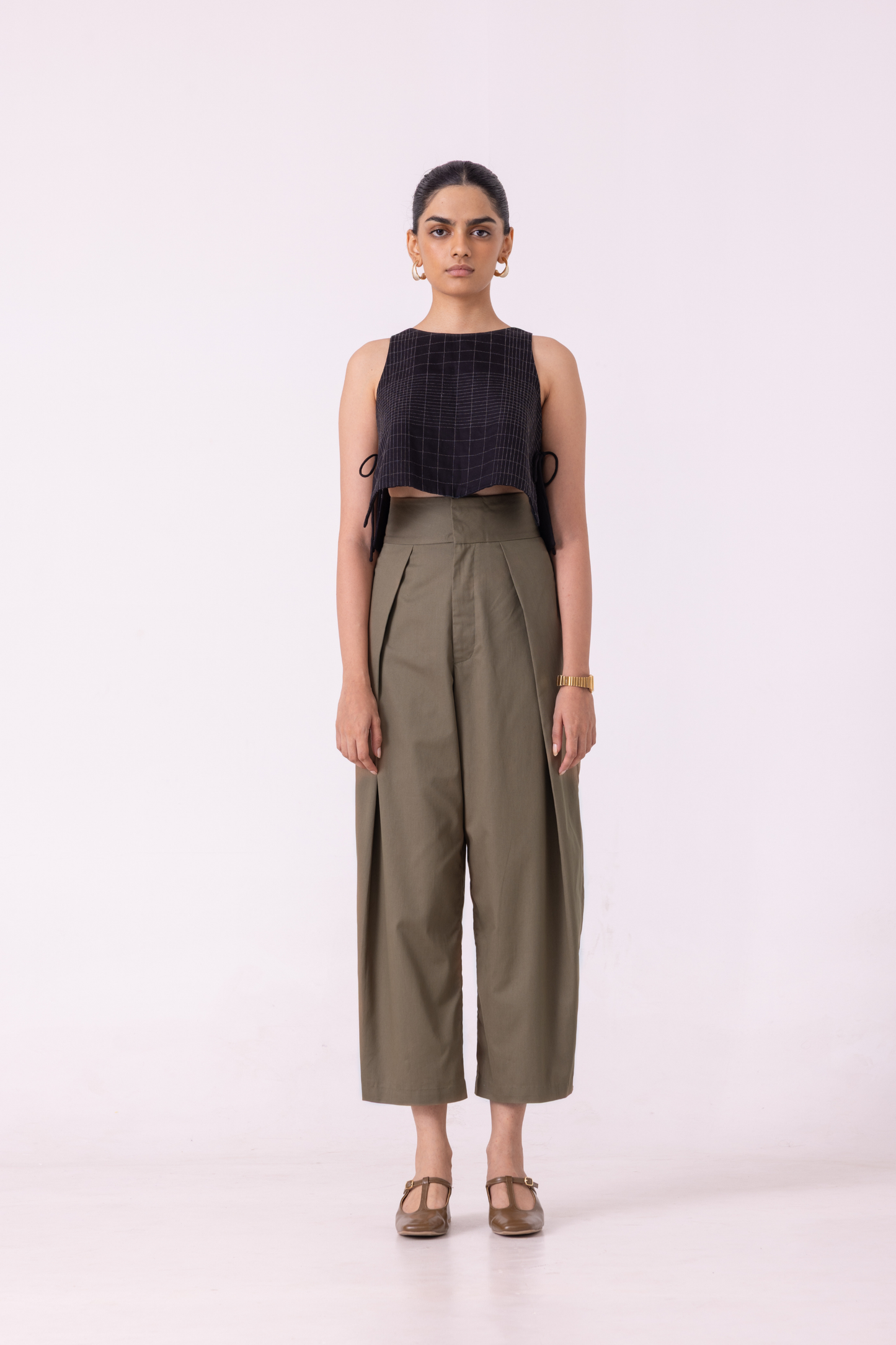 Elinor Olive Barrel Pants