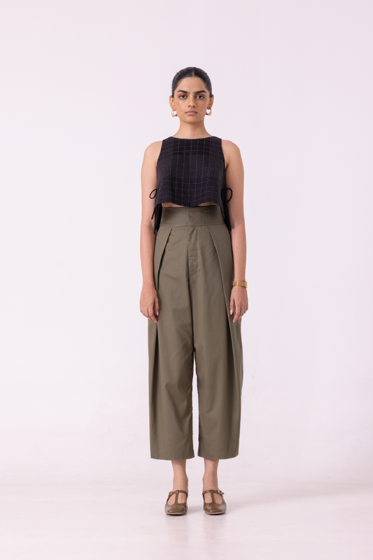 Elinor Olive Barrel Pants